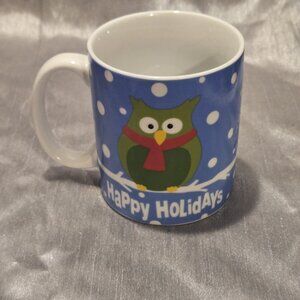 Pier 1 Imports Happy Holiday Owl Coffee Mug